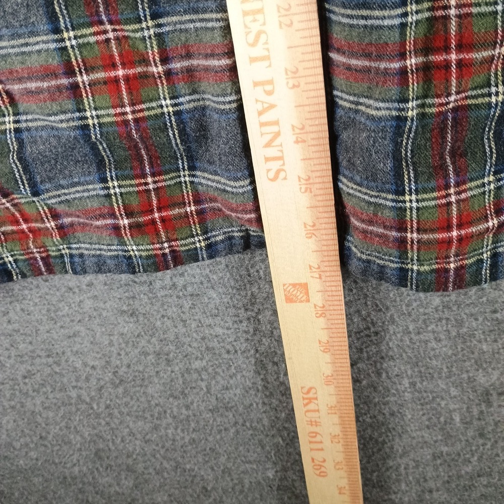 LL Bean Scotch Plaid Flannel Pajama Shirt Mens L Plaid Pocket Lightweight - Picture 9 of 10